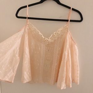 NEW light pink cold shoulder top